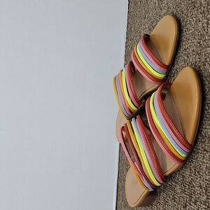 Madewell The Meg Slides Rainbow Leather Sandals Womens Sz 5.5 Womens